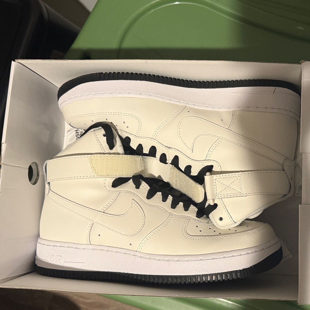 Nike High-Top Sneakers in Cream and Black